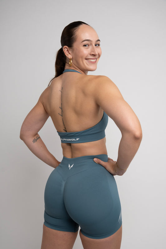 Ylva Halter Bra — Slate Blue