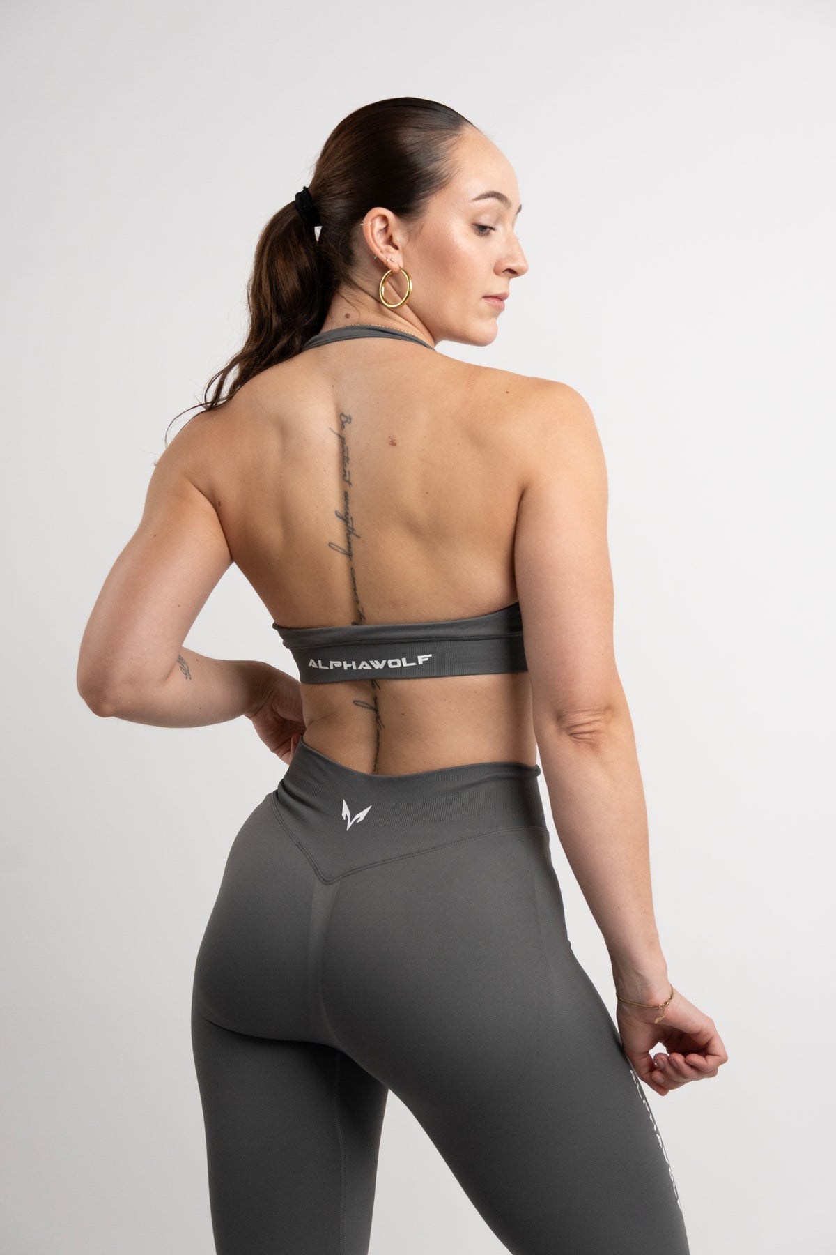 Ylva Halter Bra — Charcoal Grey