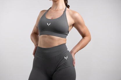 Ylva Halter Bra — Charcoal Grey