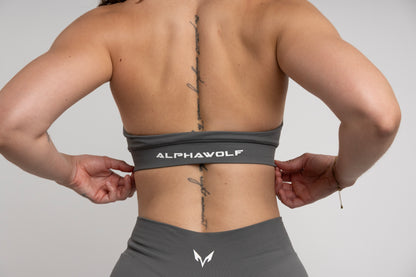 Ylva Halter Bra — Charcoal Grey