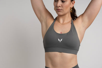 Ylva Halter Bra — Charcoal Grey