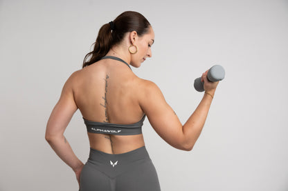 Ylva Halter Bra — Charcoal Grey