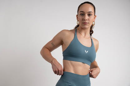 Ylva Halter Bra — Slate Blue