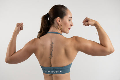 Ylva Halter Bra — Slate Blue