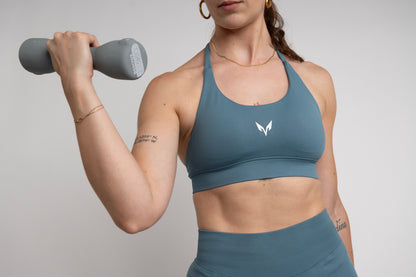 Ylva Halter Bra — Slate Blue