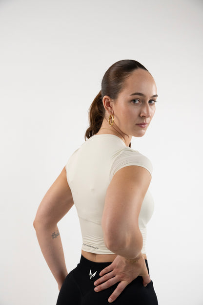 Lupa Fitted Crop Top — Off-White