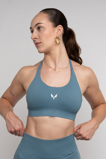 Ylva Halter Bra — Slate Blue