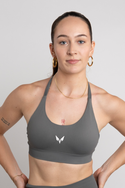 Ylva Halter Bra — Charcoal Grey