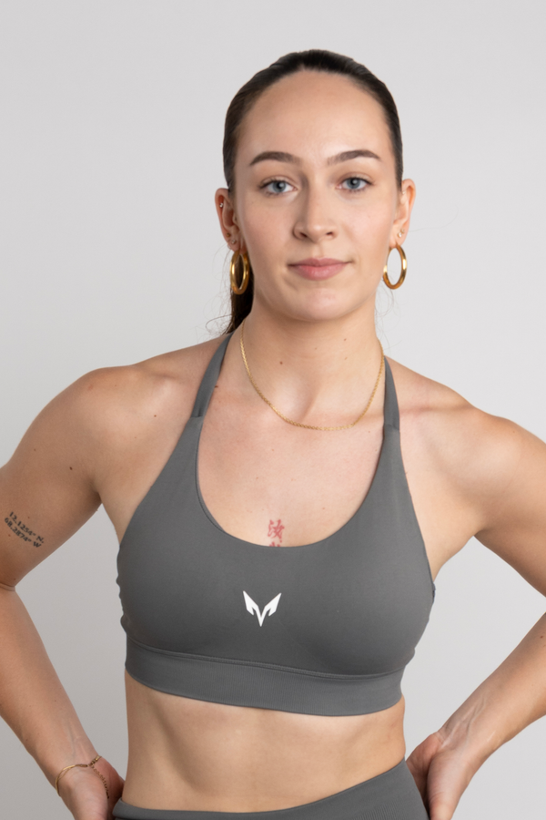 Ylva Halter Bra — Charcoal Grey