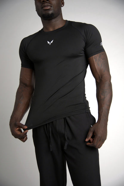 Lycan Compression T-Shirt Black lighting corrected back view