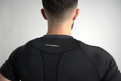 Lycan Compression T-Shirt Black lighting corrected sleeve detail