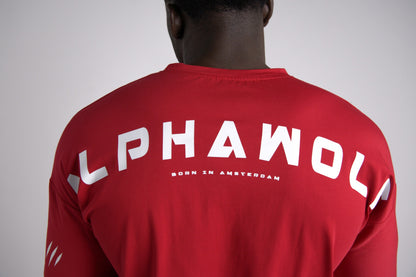 Lycan Oversized T-Shirt Red close back branding view