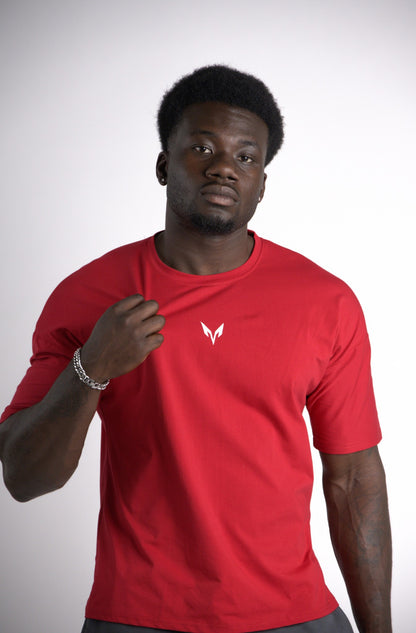Lycan Oversized T-Shirt Red front close view