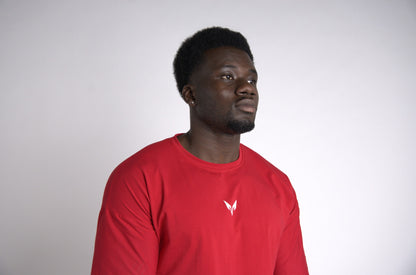 Lycan Oversized T-Shirt Red front portrait looking up