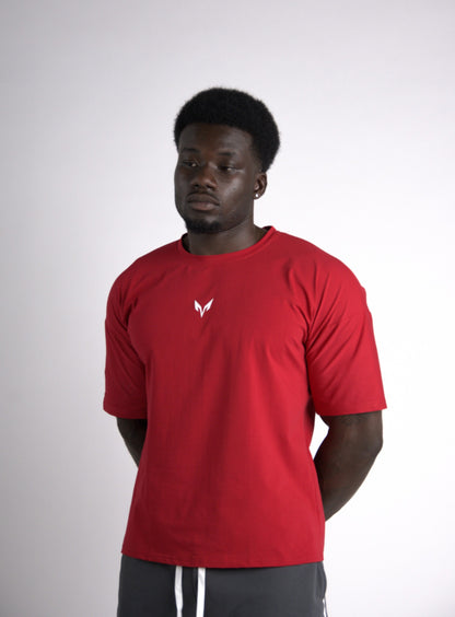 Lycan Oversized T-Shirt Red relaxed mid front view