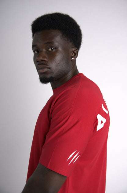 Lycan Oversized T-Shirt Red sleeve claw detail