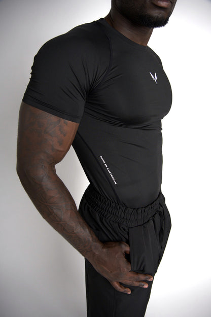 Wulfric Compression T-Shirt Black side detail Born in Amsterdam